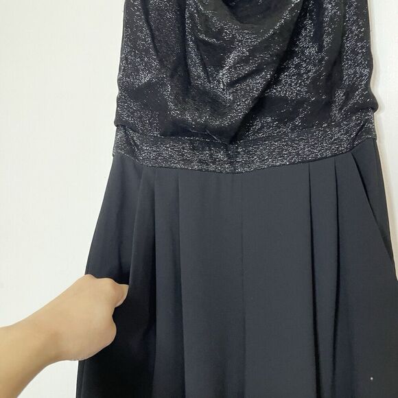 ALICE + OLIVIA Open Back Disco black silk Jumpsuit halter cowl neck US 2 $495 - Picture 2 of 11